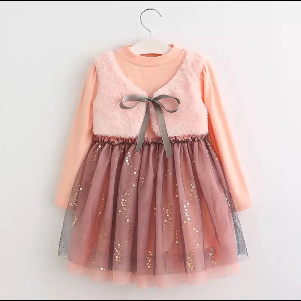 New Pink Baby It’s Cold Outside Sequin Tulle Dress  FIRM PRICE